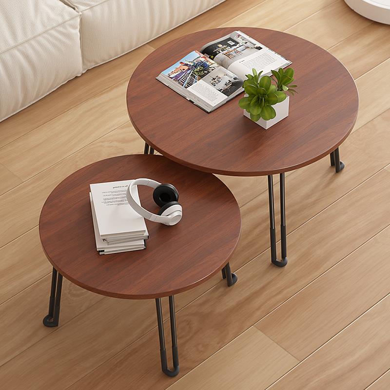 实木可折叠小圆桌方桌户外便携式矮桌小户型茶几角几客厅茶台定制