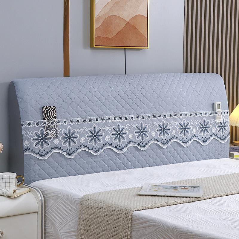 新款全包布艺床头罩夹棉弹力软包床头套罩防撞头欧式靠垫防尘罩