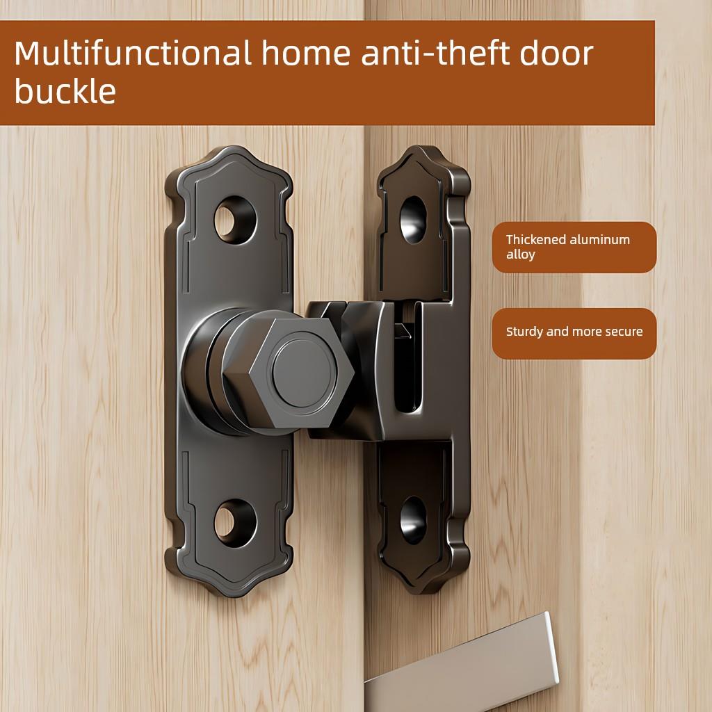 铝合金免打孔门扣防盗锁扣卫生间推拉门锁插销移门房门锁厕所卡扣