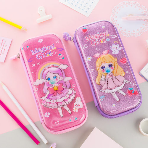 大容量减压笔盒3D文具盒EVA学生文具铅笔盒少女卡通可爱创意笔袋