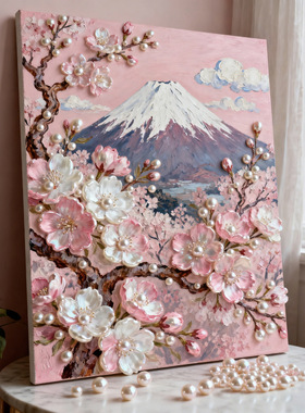 珍珠画新款diy珍珠画风景花卉系列手工自粘粘钻画高颜值装饰画