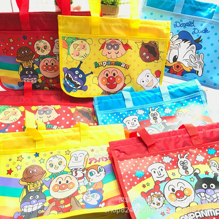 新款角落炸虾美乐迪补习袋卡通面包大容量收纳包手提文件袋画板袋