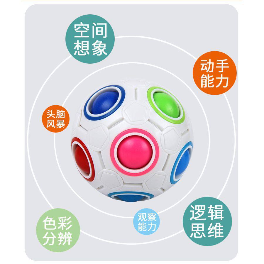 跨境新款彩虹魔方球 新奇特掌上按压彩虹球 魔方玩具礼品定制oem