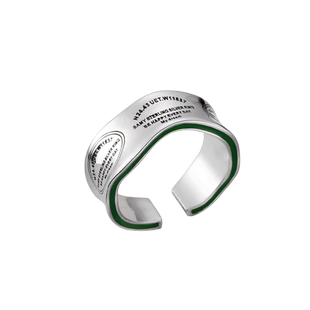 男戒指高级感潮牌古法食指钛钢银转运单身痞帅自律复古开口戒指男