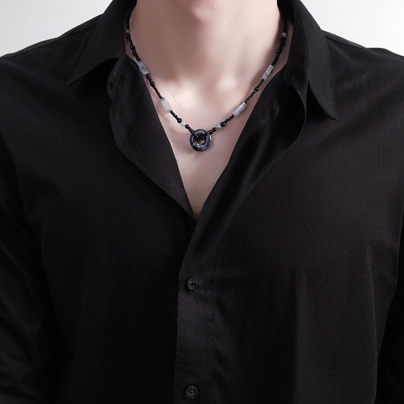 复古轻奢小众男平安扣项链