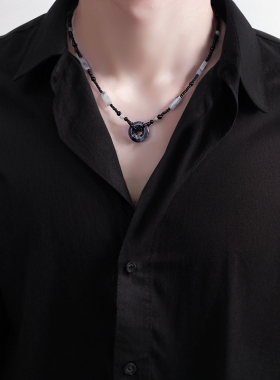 复古轻奢小众男平安扣项链