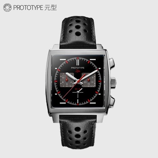 PROTOTYPE元型钢王四号ZETA表哥联名款莱卡色方形自动计时赛车表