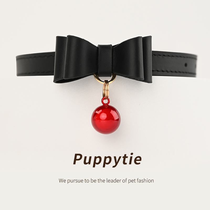 Puppytie头层牛皮项圈不勒脖