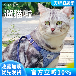 胸背带外出专用防挣脱溜猫绳子栓猫链子宠物用品 猫咪牵引绳背心式