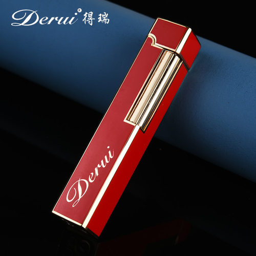dr800个性创意精品女士长条侧滑明火充气打火机网红同款