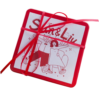 冰白珠光不干胶喜糖标签贴纸定制