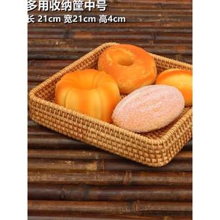 越南进口手工编织糖果篮藤编材料收纳筐客厅点心水果篮家用馒头筐