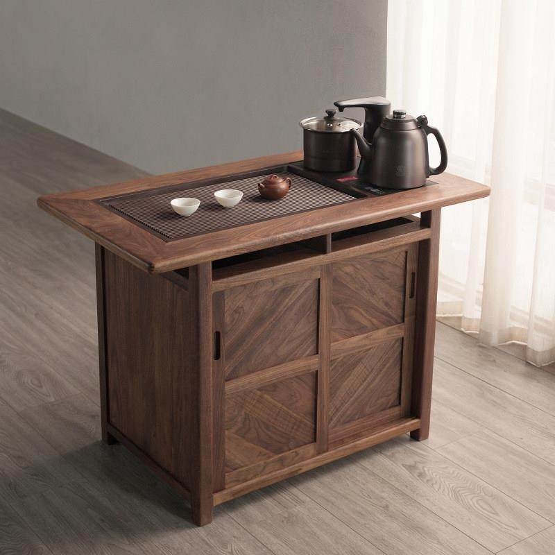 黑胡桃木家用实木茶水柜移动阳台小茶桌新中式泡茶台烧水壶一体柜,住宅家具,家用茶台/茶桌,淘宝优惠券,粉丝福利购,淘宝优惠卷
