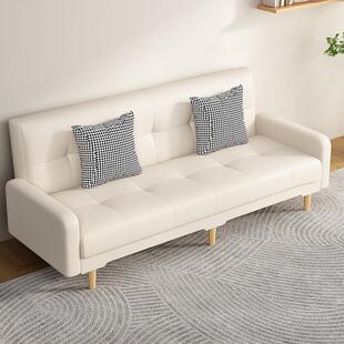 皮革办公接待沙发三人皮艺折叠沙发床两用多功能租房客厅发廊公寓