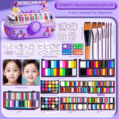 彩绘儿童脸部儿童面部彩绘工具套装画脸彩绘无毒面部脸部颜料教程