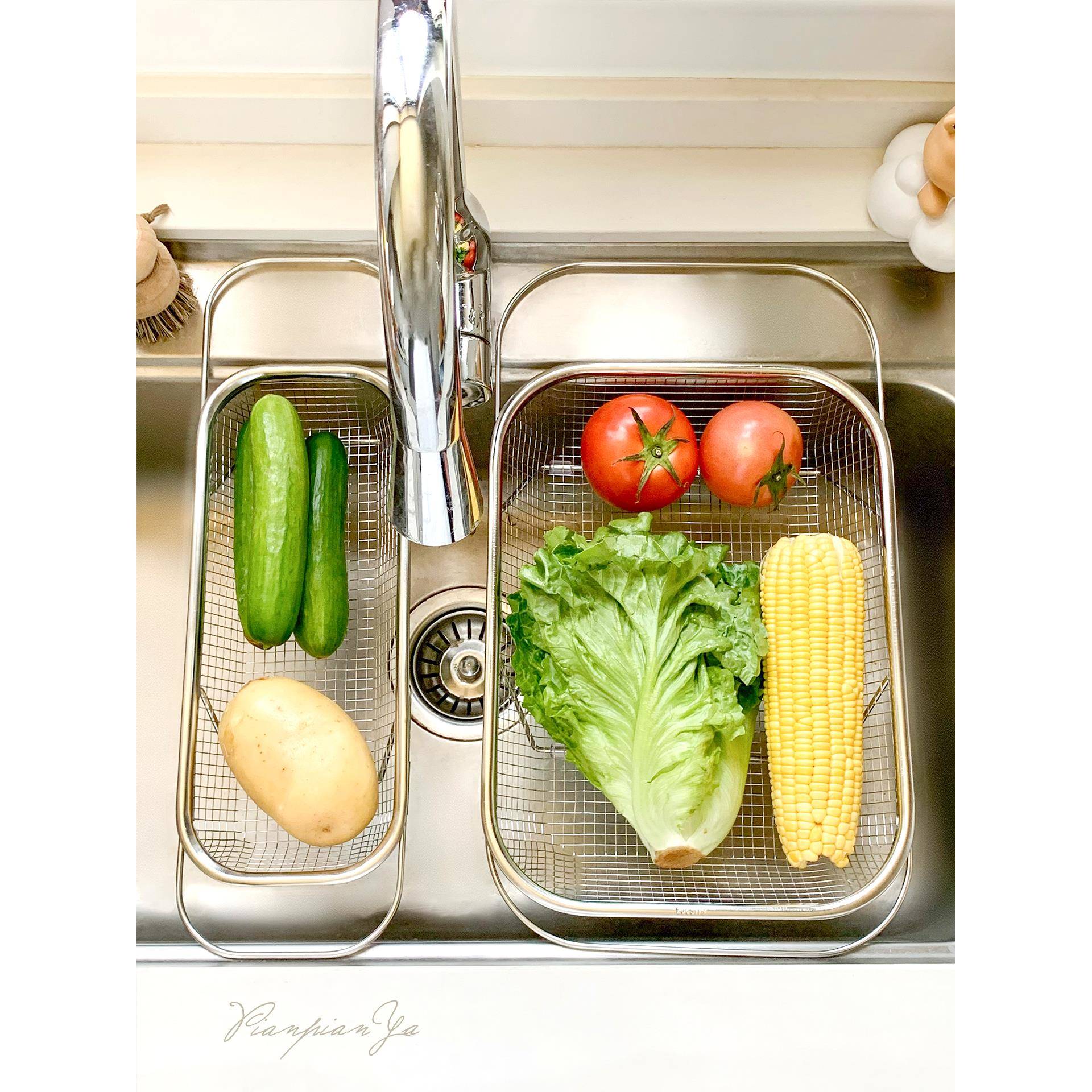 不锈钢水槽沥水篮厨房水池伸缩洗菜盆沥水架多功能餐具碗筷沥水架