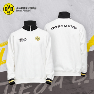 多特蒙德足球俱乐部 | 华夫格秋冬胶印队徽半拉链休闲立领