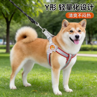 狗狗牵引绳背心式宠物胸背带遛狗绳中小型柴犬柯基比熊泰迪狗链子
