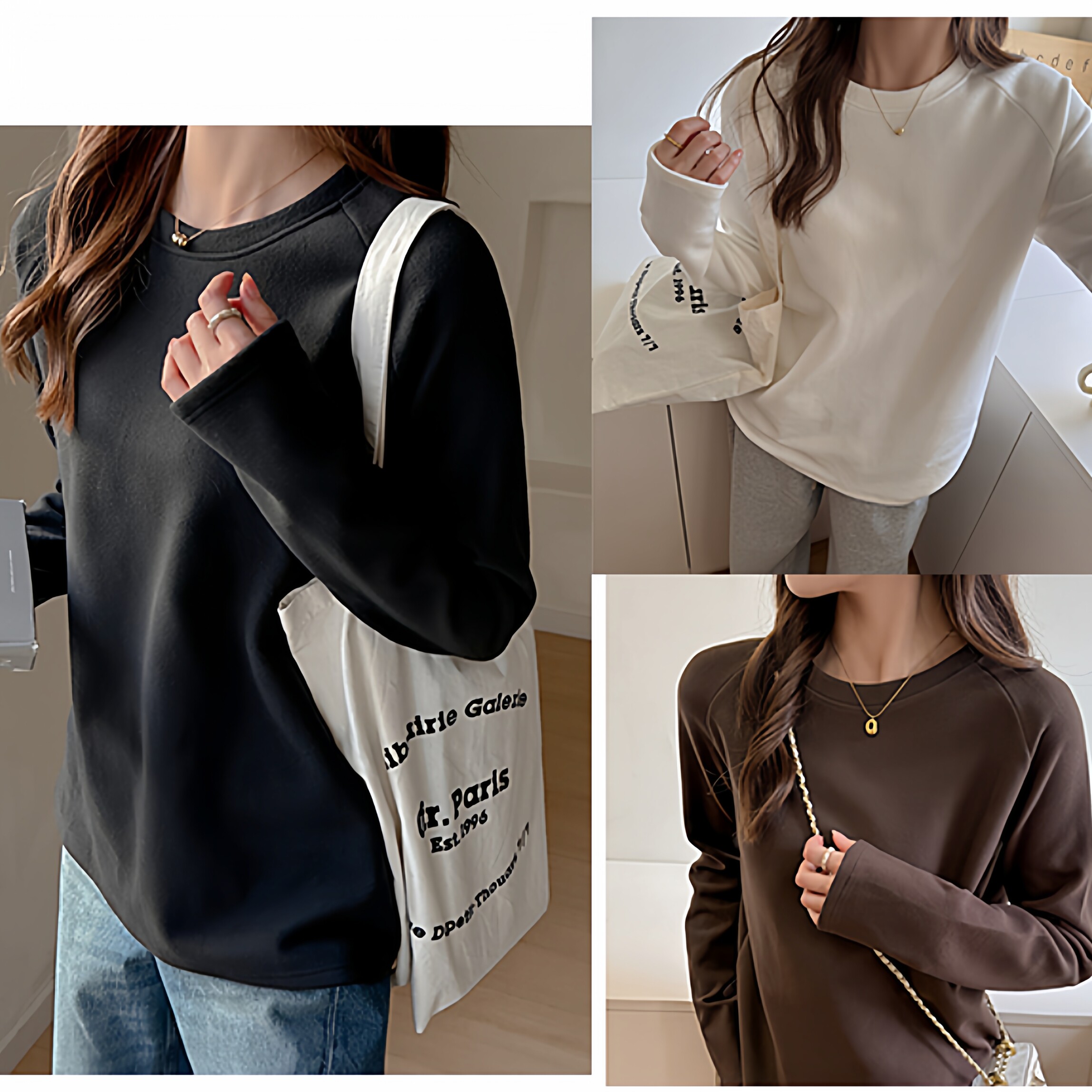 2026基本款宽松加厚德绒圆领长袖t恤女内搭打底衫可外穿百搭上衣