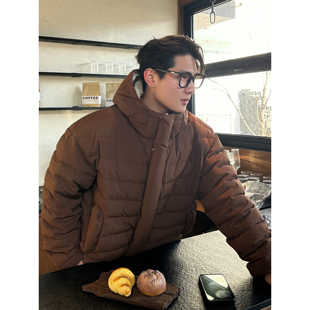 TTYM冬季男女新款高级感加厚咖色干净白鸭绒羽绒服保暖短款羽绒服