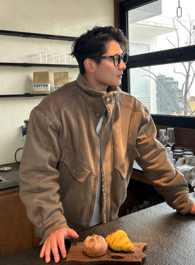 TTYM复古毛领麂皮棉衣男女冬季潮牌宽松保暖棉服百搭痞帅工装夹克