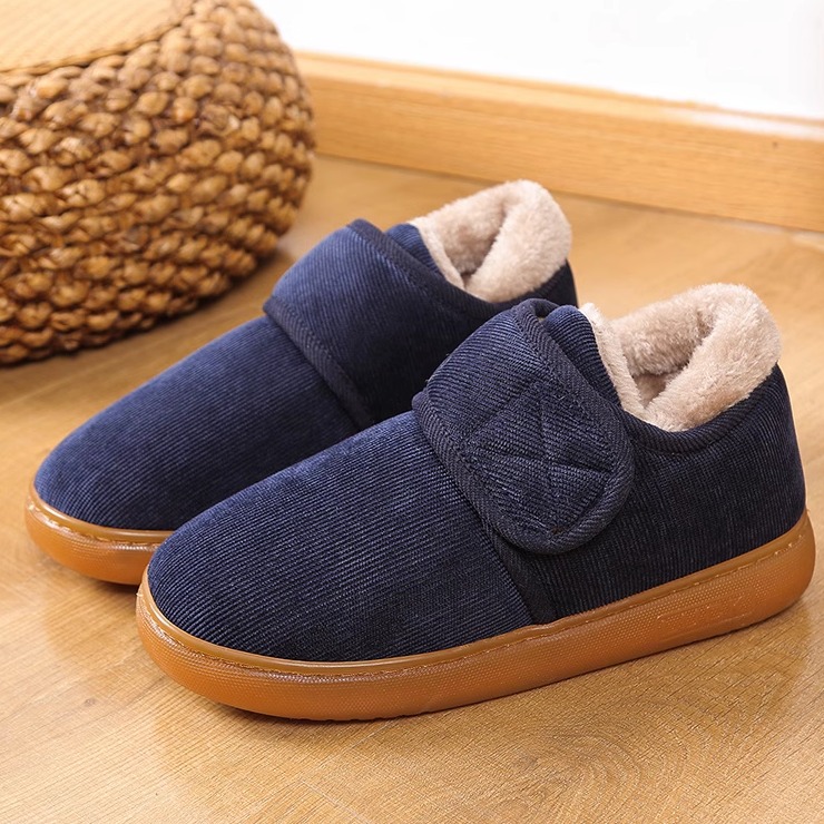 中老年加厚保暖妈妈鞋厚底外穿男老人居家包跟棉拖鞋冬防滑棉鞋女