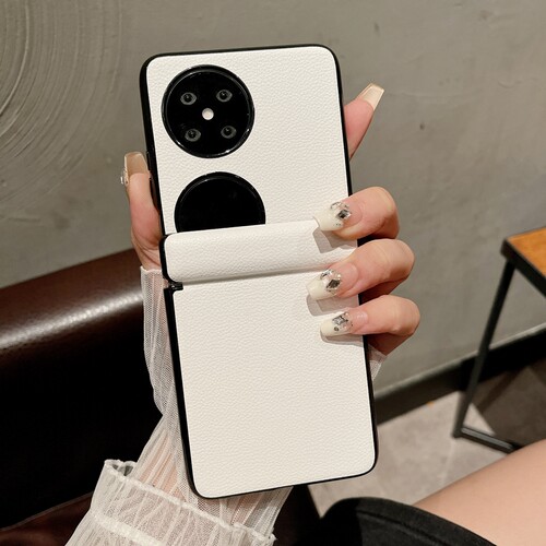 适用华为pocket2手机壳pk2优享版poctek2折叠屏保护套pockte中轴全包poket荔枝纹皮革pock新款p50宝盒pockets