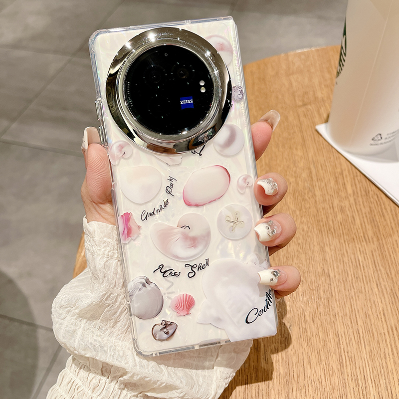 适用vivoXFold3贝壳纹简约手机壳