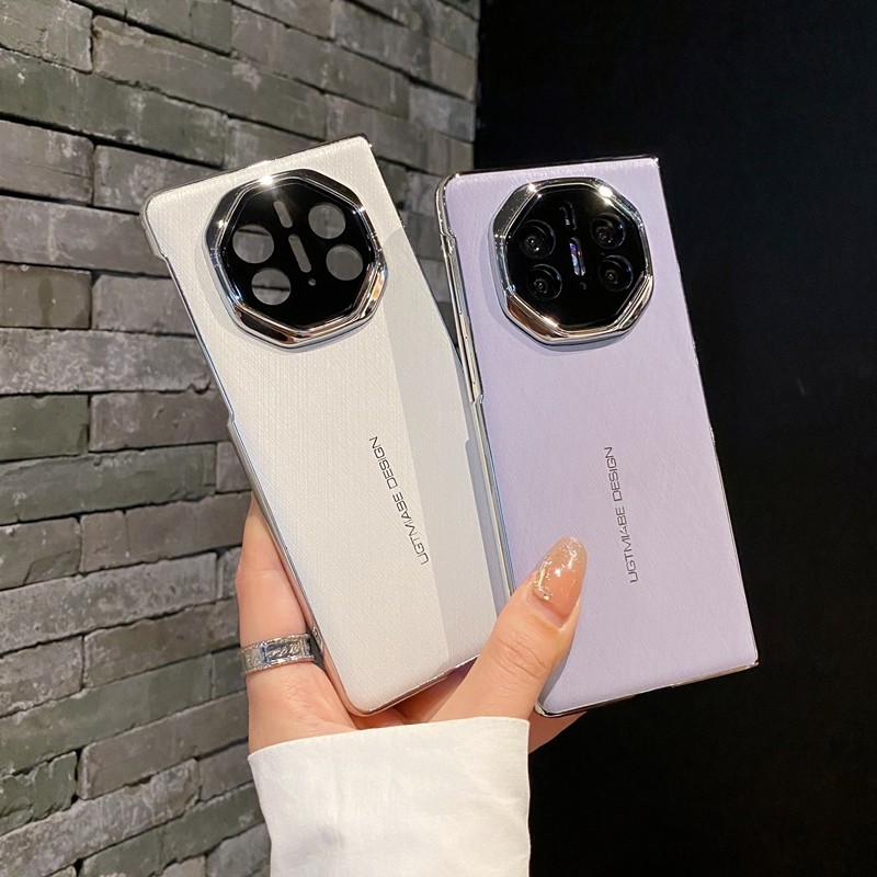 适用华为Mate X5手机壳折叠屏matex5典藏版保护套单后壳marex五代外壳新款mtx电镀metex高档mt金丝银锦纹matx