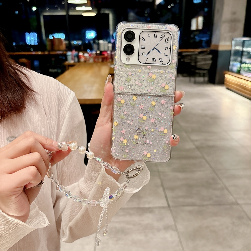 适用华为novaflip手机壳nova小折叠屏flip可爱navoflip保护套navaflip滴胶novafilp闪粉碎花filp外壳psd-al00