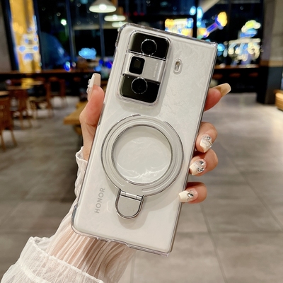 适用荣耀MagicVs3手机壳MagicV2折叠屏新款V2透明硬壳honor华为vs至臻版保护套maigcvs磁吸支架magic简约防摔