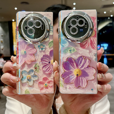 适用vivoXFold3闪粉花手机壳