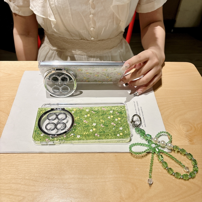 适用oppofindn5手机壳新款OPPOFind折叠屏N5滴胶闪粉小花oppon5外壳findn5保护套PKH110镜头全包find隐形支架