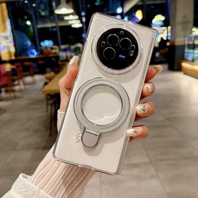 适用vivoxfold3手机壳vivo折叠屏xfold3pro透明硬壳vivofold3por磁吸支架x fold3保护套xflod3简约vivixfold3