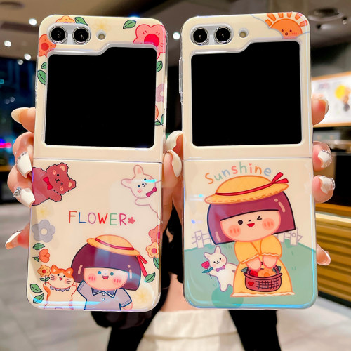 适用三星zflip5可爱女孩手机壳