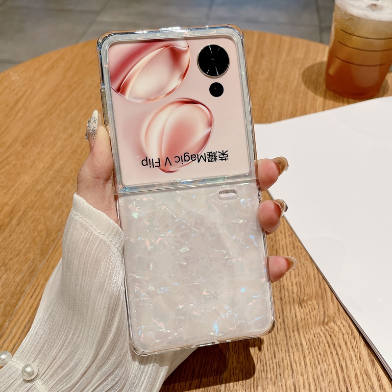 适用华为荣耀的MagicVFlip手机壳LRA-AN00保护套vflip透明honor折叠屏magic魔术V flip小清新贝壳纹vfilp网红