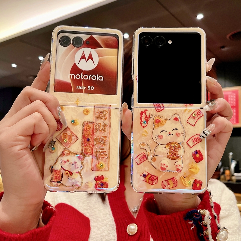 适用摩托罗拉moto razr50ultra手机壳motorazr50ulta滴胶折叠屏motorola摩托rarz50u新年闪粉外壳ulrta保护套