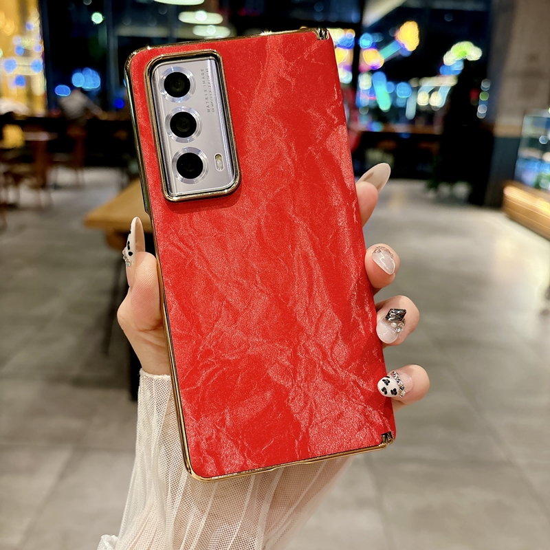 适用华为荣耀magicv2手机壳Magicvs2新款magic折叠屏vS2中国风2S中轴保护套majicv电镀皮纹V2至臻版honor后壳