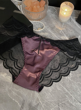 「HS」暮紫情调*女士性感勾人高级纯欲蕾丝内裤女2026新款三角裤