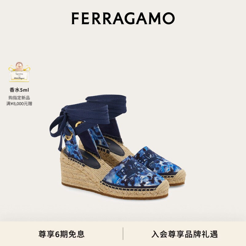 【新品】FERRAGAMO菲拉格慕女士坡跟凉鞋