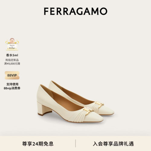 【新品】FERRAGAMO菲拉格慕女士Gancini扣饰高跟鞋