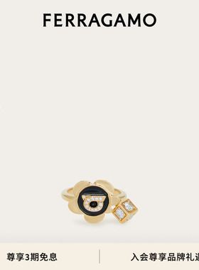 【3期免息】FERRAGAMO菲拉格慕女士Gancini吊坠戒指