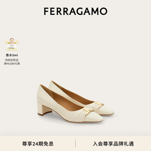 【24期免息】FERRAGAMO菲拉格慕女士Gancini扣饰高跟鞋