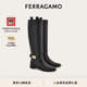 新年礼物 FERRAGAMO菲拉格慕女士Hug扣饰及膝靴