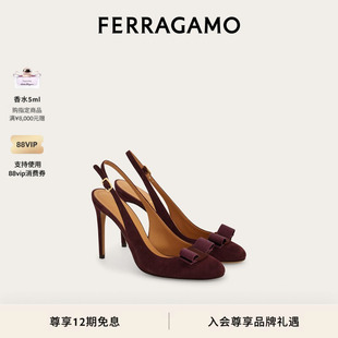 FERRAGAMO菲拉格慕女士Vara蝴蝶结露跟鞋 12期免息