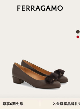【6期免息】FERRAGAMO菲拉格慕女士Vara粗跟鞋婚鞋