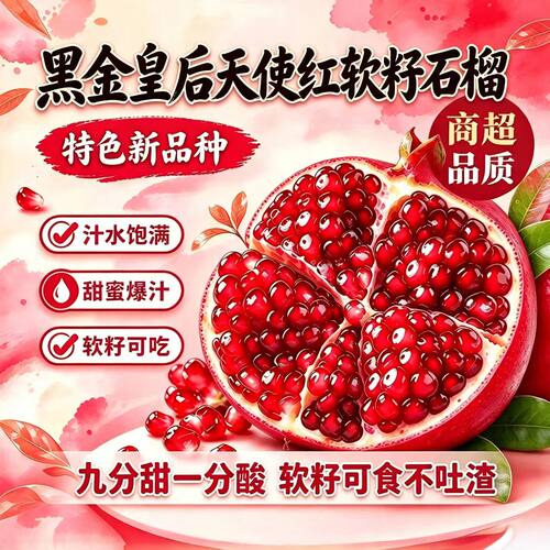 甄选溯源黑金皇后软籽石榴云南邮政空运时令饱满纯甜新鲜大果