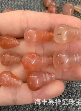 2026原矿川料冰飘南红玛瑙三通配件文玩饰品一体配饰佛珠散珠DIY