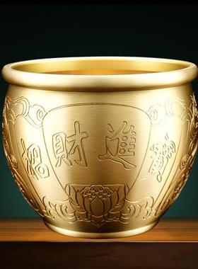 2026黄铜米缸聚财招财进宝缸百福缸米缸大号客厅家居黄铜聚宝盆摆