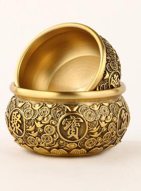 2026厂家黄铜金钱聚宝盆聚宝盆碗摆件家居工艺品店铺开业送礼礼品